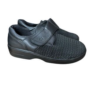 Propet Olivia Strap Black leather shoes comfort plus Size 10W